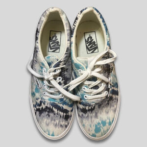 Vans Shoes Tie Dye Canvas Classic Low Top Waffle Outsole Blue White Women's 8